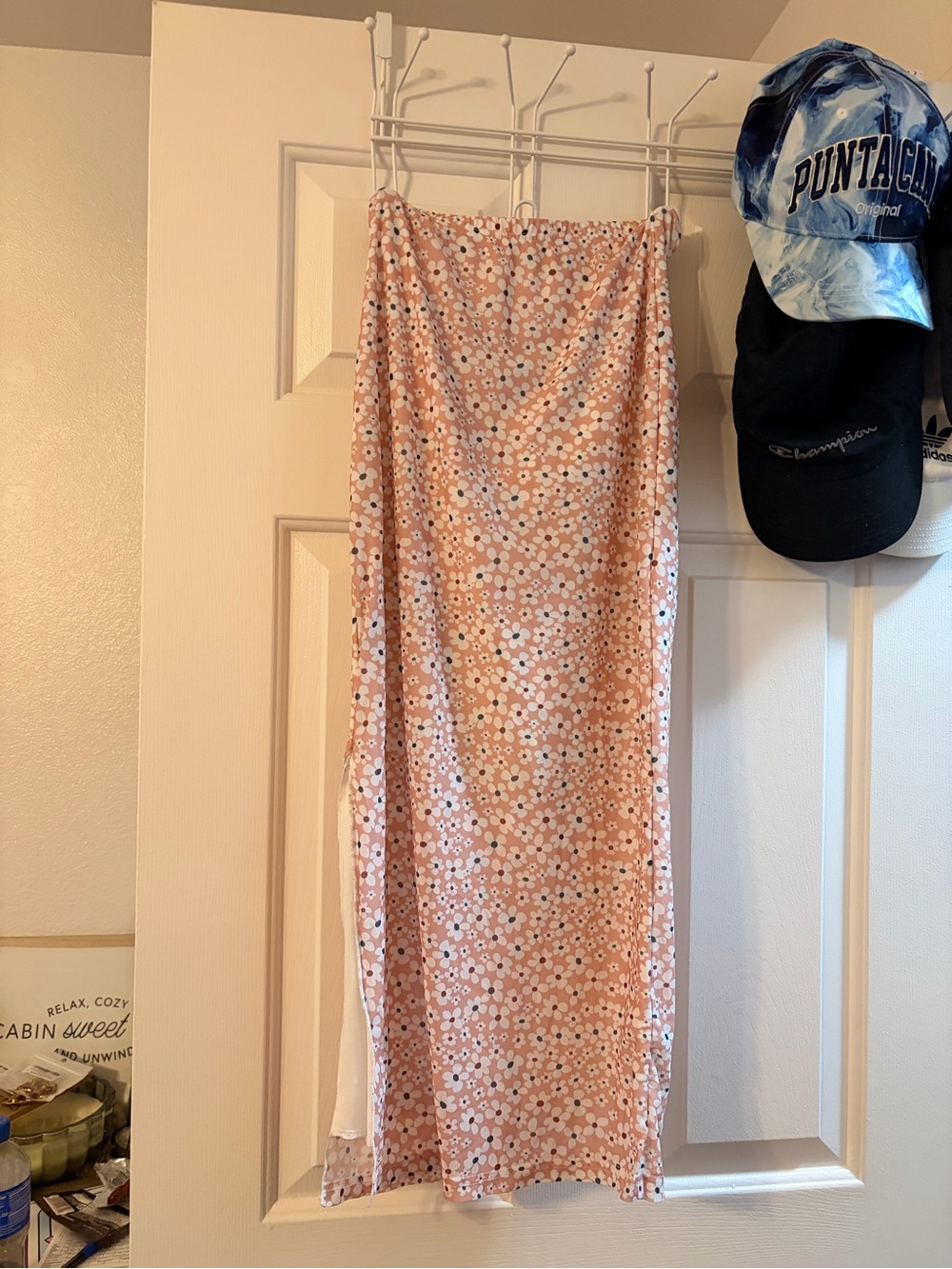 Women's Pink Floral Midi Skirt